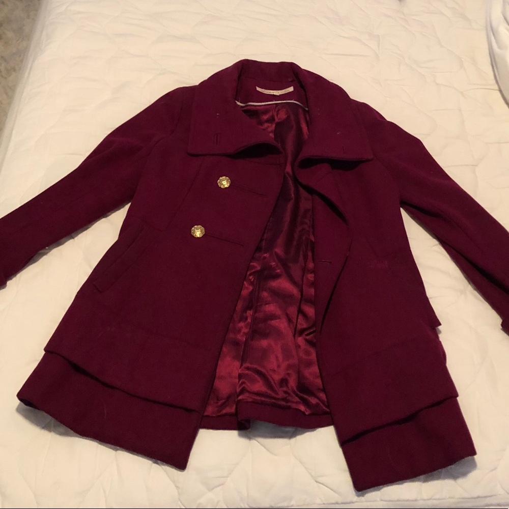 Kenneth Cole Deep Magenta Pea Coat